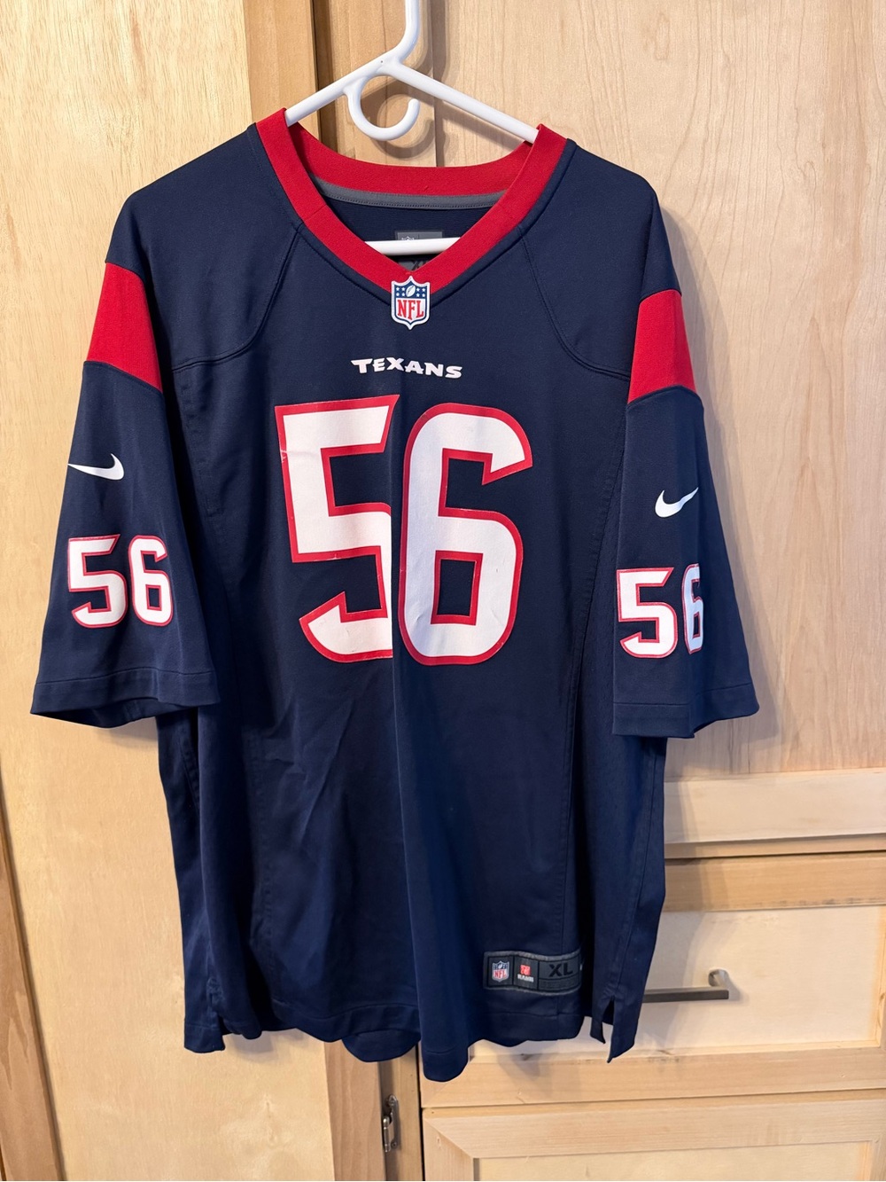 NFL Navy and Red On-Field Nike Jersey XL Cushing #56